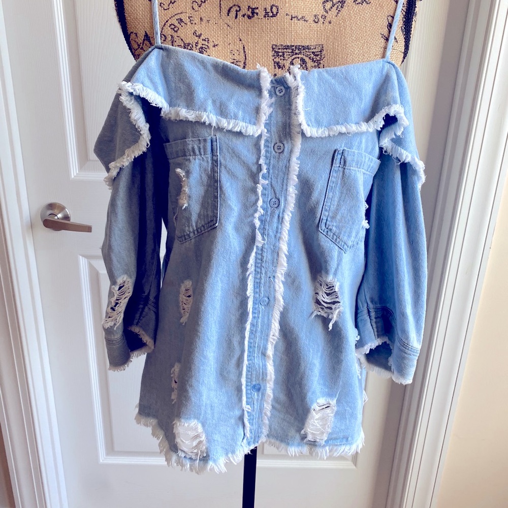 Foxy Off the Shoulder Fringed Top